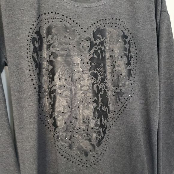 𝅺TRICOTTO Grey long sleeve top shirt medium - Picture 2 of 5